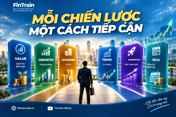 đầu tư giá trị, đầu tư tăng trưởng, đầu tư cổ tức, đầu tư theo xu hướng, Momentum Investing, CAN SLIM, SEPA, DCA, đầu tư ETF, chiến lược đầu tư dài hạn.