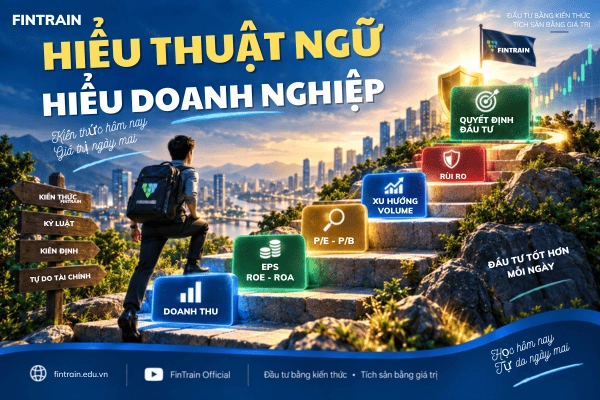 Tổng hợp thuật ngữ chứng khoán cho người mới từ A–Z: cổ phiếu, vốn hóa, EPS, P/E, P/B, ROE, ROA, EBITDA, Breakout, Margin, Stop Loss và DCA.
