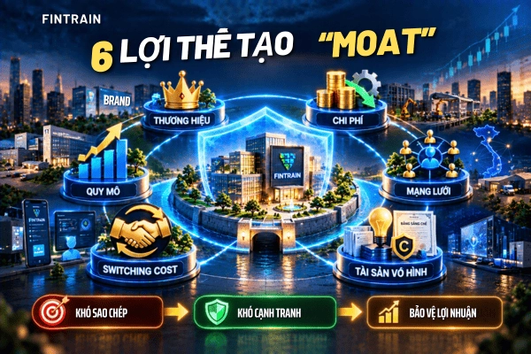 Lợi thế cạnh tranh là gì? Tìm hiểu Economic Moat, các loại lợi thế cạnh tranh và cách nhận biết doanh nghiệp có lợi thế bền vững khi đầu tư chứng khoán.