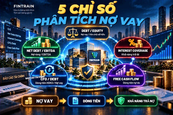 Nợ vay doanh nghiệp ảnh hưởng thế nào đến lợi nhuận, EPS, ROE, dòng tiền và giá cổ phiếu? Hướng dẫn phân tích Debt/Equity, Net Debt/EBITDA và khả năng trả lãi.